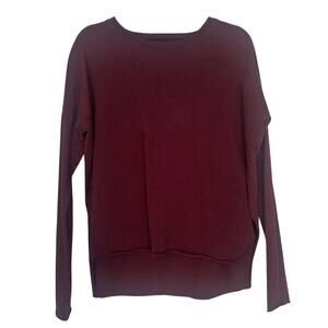 Frank & Eileen Tee Lab long sleeve Cotton Burgandy/Maroon top, sustainable, XS